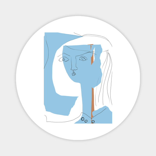 Picasso blue face Magnet by shamila